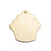 Leseni okraski za decoupage za obešanje - Muffin (leseni)