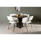 Venture Design Jedilna miza in stol komplet Olivia Day miza 110x75 cm stol 66x86x66 cm moka, offwhite, črna