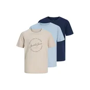 Jack & Jones Junior Majica JJGRAYSON bež/pastelno modra/temno modra