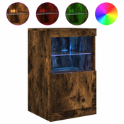 Komoda s LED svjetlima boja dimljenog hrasta 41x37x67 cm
