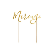PartyDeco Dekoracija za torto - Mariage v zlati barvi