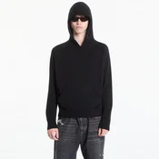 Pulover Palm Angels Curved Logo Regular Knit Hoodie Black/ Off White S