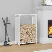 Stalak za drva bijeli 60x28x90 cm Hladno valjani celik