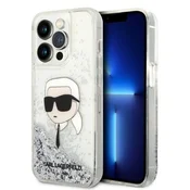 Karl Lagerfeld iPhone 14 Pro 6,1 silver hardcase Glitter Karl Head (KLHCP14LLNKHCH)