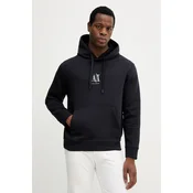 Armani Exchange pulover s kapuco moški z bombažem