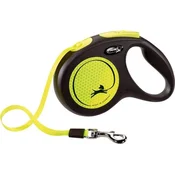 Flexi FLEXI New Neon M črn uvlačni povodec - 5 m