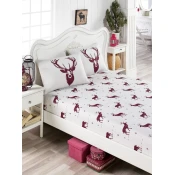 Lessentiel Maison Komplet posteljine Geyik, 160x200 cm, Crveno bela