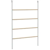 PAWHUT 4-Nivojski gredi za kokoši, leseni in pocinkani jekleni gredi za kokoši, lestev za kokošnjak za 4-6 kokoši, 140x86x2.5 cm, barva lesa