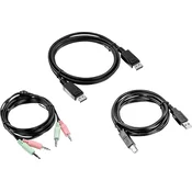 TrendNet TrendNet KVM adapter [1x moški konektor DisplayPort, moški konektor USB 2.0 tipa A, 3,5mm banana moški konektor - 1x moški konektor DisplayPort, žensk, (20519288)