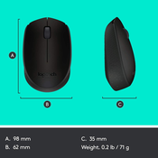 Bezicni Miš Logitech M171 plavi
