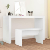 Toaletni stolac bijeli 70 x 35 x 45 cm od konstruiranog drva