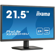 Monitor Iiyama 54,6 cm (21,5) X2283HSU-B1 1920x1080 75Hz VA 1ms HDMI DisplayPort 2xUSB2.0 Zvočniki 3H sRGB99% FreeSync