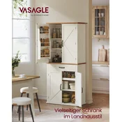 Songmics Visoka kuhinjska omara BBK364W02 178.5 cm rustikalno bela