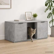 vidaXL Mačja kletka pohištvo Betonsko siva 100 x 49 x 45 cm