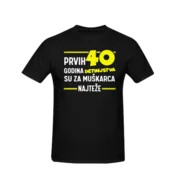 Muška majica Prvih 40 godina detinjstva cs3606, Crna