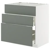 METOD / MAXIMERA Pod.element sudop. i 3front/2fioke, bela/Nickebo mat sivozelena, 80x60 cm