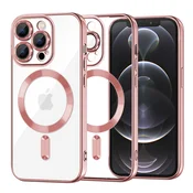 Ovitek Techsuit Luxury Crystal MagSafe za iPhone 12 Pro - roza