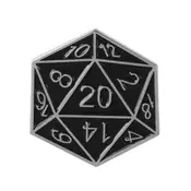 shumee Kovinski RPG DND pin - srebrne kocke D20