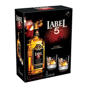 Label 5 Viski + 2 čaše, 0.7l