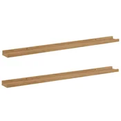 Vidaxl Stenska polica 2 szt. Rjava 100 x 9 x 3 cm Konstruiran les