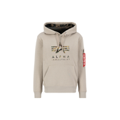 ALPHA INDUSTRIES Majica bež/rjava/krvavo rdeča/bela
