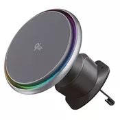 Avtomobilsko držalo za telefon - MagSafe Qi2 15W z aktivnim hlajenjem Proove Icecore za ventilacijsko režo - siv