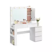 Songmics Toaletna mizica 40x125x140 cm bela