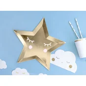 Krožniki Little Star - Zvezda, zlati, 27 cm, 6 kosov