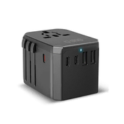 slomart Univerzalni potovalni adapter SBS GaN 70W 3xUSB-C 2xUSB-A z etuijem - črn