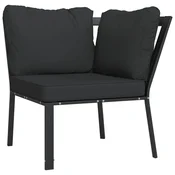 Vidaxl Vrtni stol s sivimi blazinami 76x76x79 cm jeklo