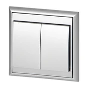 Vgradno dvogumbno stikalo Luna, 10A, 250V, WP-2L, srebrno