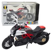 LEAN TOYS Motocikel športni kovinski, zlatosrebrni vložki, 1:12