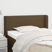 Vidaxl vidaXL Vzglavje s krilci temno rjavo 103x16x78/88 cm blago
