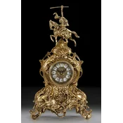 Casa Padrino luxury baroque table clock gold 25 x H. 42 cm - Handmade bronze clock baroque style - Baroque desk clock - Baroque desk decoration - Baroque decorative accessories