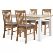 MARKSKEL D150/193 sto bela/hrast + 4 HAGE siva/hrast