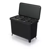 Prosperplast Prosperplast SYSTEMA koš za ločevanje odpadkov 3x10 l, črn