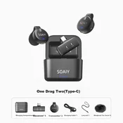 Soaiy Mikrofon V6 Lavalier, Type-C na USB, Crni