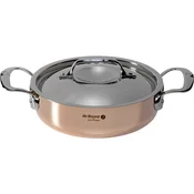 de Buyer Lonec iz nerjavečega jekla 6241.20 PRIMA MATERA, low, copper, stainless steel lid, diameter 20 cm, volume 1.8 L, height 6 cm, straight sides, straight low edges, 2 stainless steel handles