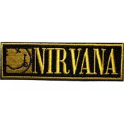Nirvana Logo & Happy Face Bordered Small Iron-On Patch