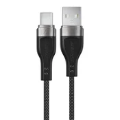 AceFast Kabel USB-A – USB-C 3A z magnetnim organizatorjem, dolžina 1,2 m – črn