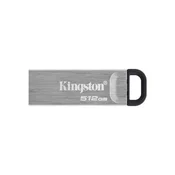 USB disk Kingston 512GB DT Kyson, 3.2 Gen1, 200/60MB/s, kovinski, brez pokrovčka