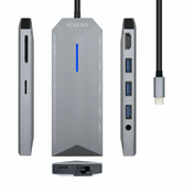 Hub USB Aisens ASUC-9P001-GR Siva 100 W