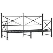 Vidaxl Dnevna postelja s skrinjo brez vzmetnice črna 90x190 cm jeklo