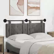 vidaXL Visoki naslon za glavo Temno siva 150 x 55 x 5 cm Žamet