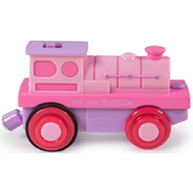 Djecja igracka lokomotiva Bigjigs - s baterijama, roza