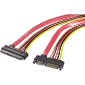Renkforce Trdi disk, tokovni podaljšek [1x SATA-Kombi-vtič 7+15pol.-1x SATA-Kombi-vtičnica 7+15pol.] 0.20 m rdeč, oranžen, črne barve, r