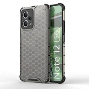 HURTEL Honeycomb etui za Xiaomi Redmi Note 12 5G/Poco X5 5G pancirni hibridni ovitek črn