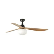 FARO 34360WT-11L - plafonski ventilator OUTWOOD L 1xE27/15W braon/crna, precnik 150 cm WT IP44 + daljinski upravljac