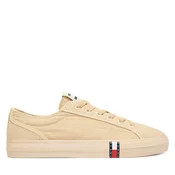 Tenis superge Tommy Jeans Archive Vulc Y2K Washed Canvas EN0EN02957 Bež