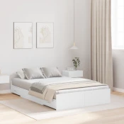 Krevet s ladicama Bijelo 120 x 190 cm Konstruirano drvo